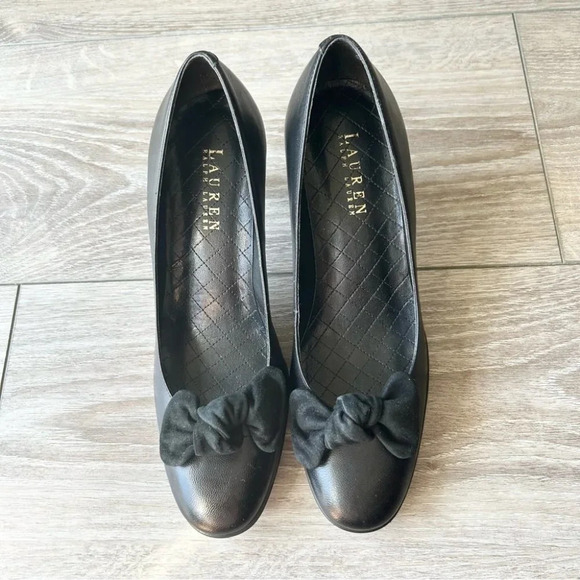 Lauren Ralph Lauren Georgie Black Bow Tie Pumps - Picture 3 of 12